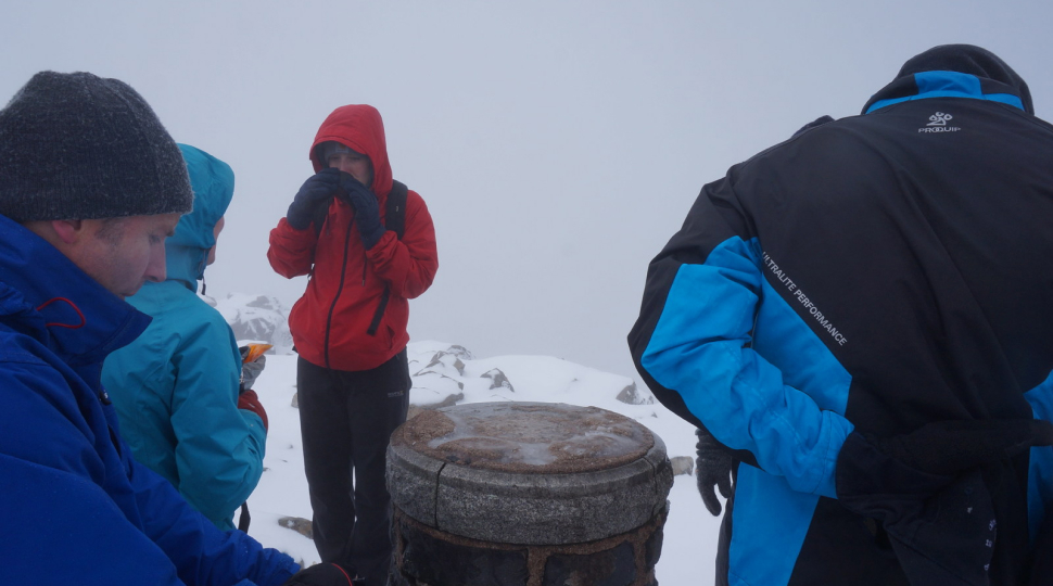 picture of hikers on the snow