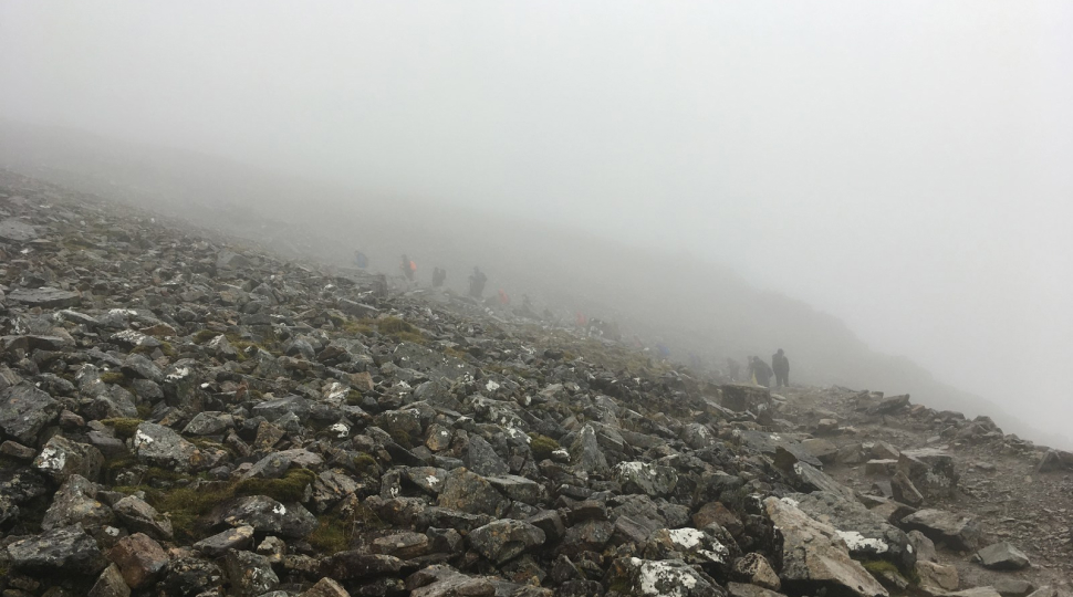 picture of rocks and fog